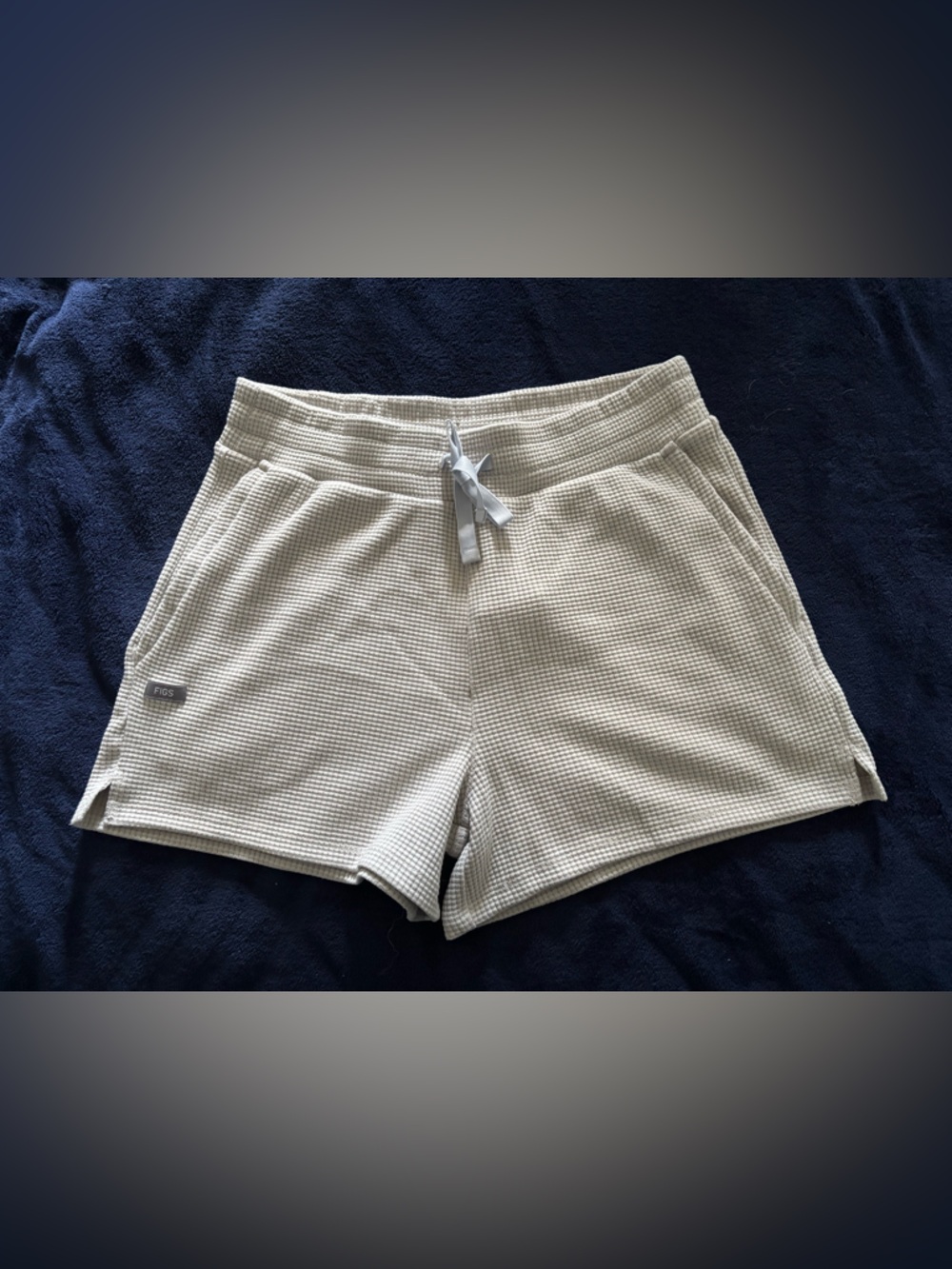 FIGS Waffle Knit Drawstring Women’s Shorts - Cream/Bone